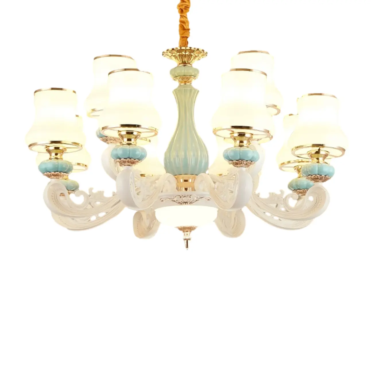 Vintage Elegant Adjustable Chandelier with Porcelain  Image - 6 | homeyfad