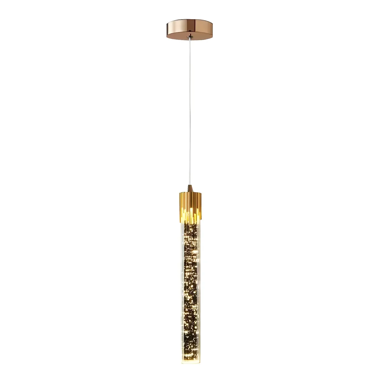 Modern Gold Glass Pendant Light for Dining Room Image - 5