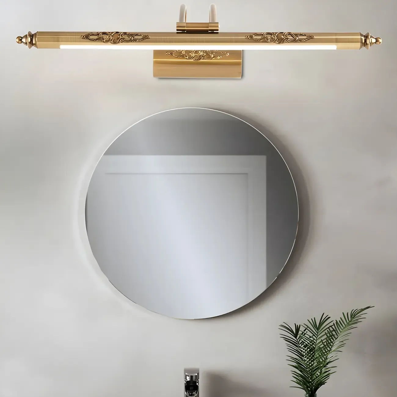 Gold Geometric LED Bathroom Vanity Mirror Lights Image - 4