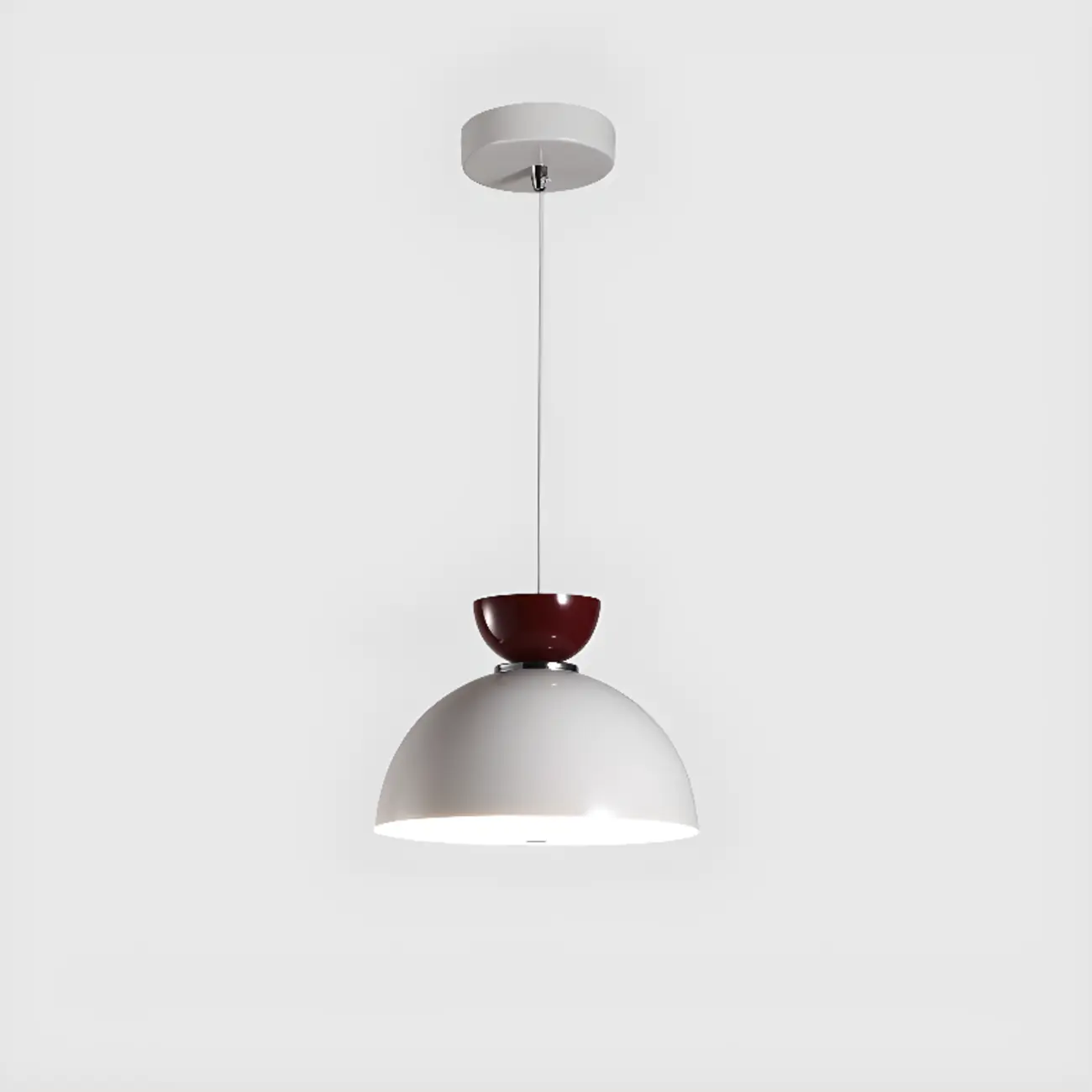 Modern Burgundy Rectangular LED Pendant Light for Living Room Image - 12 | homeyfad