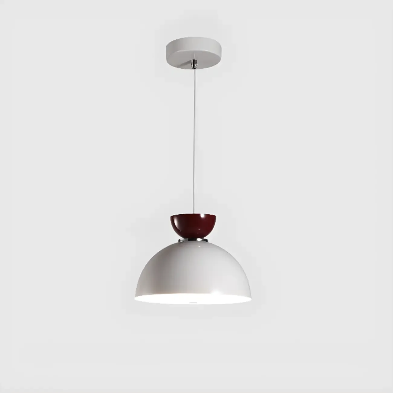 Modern Burgundy Rectangular LED Pendant Light for Living Room Image - 12