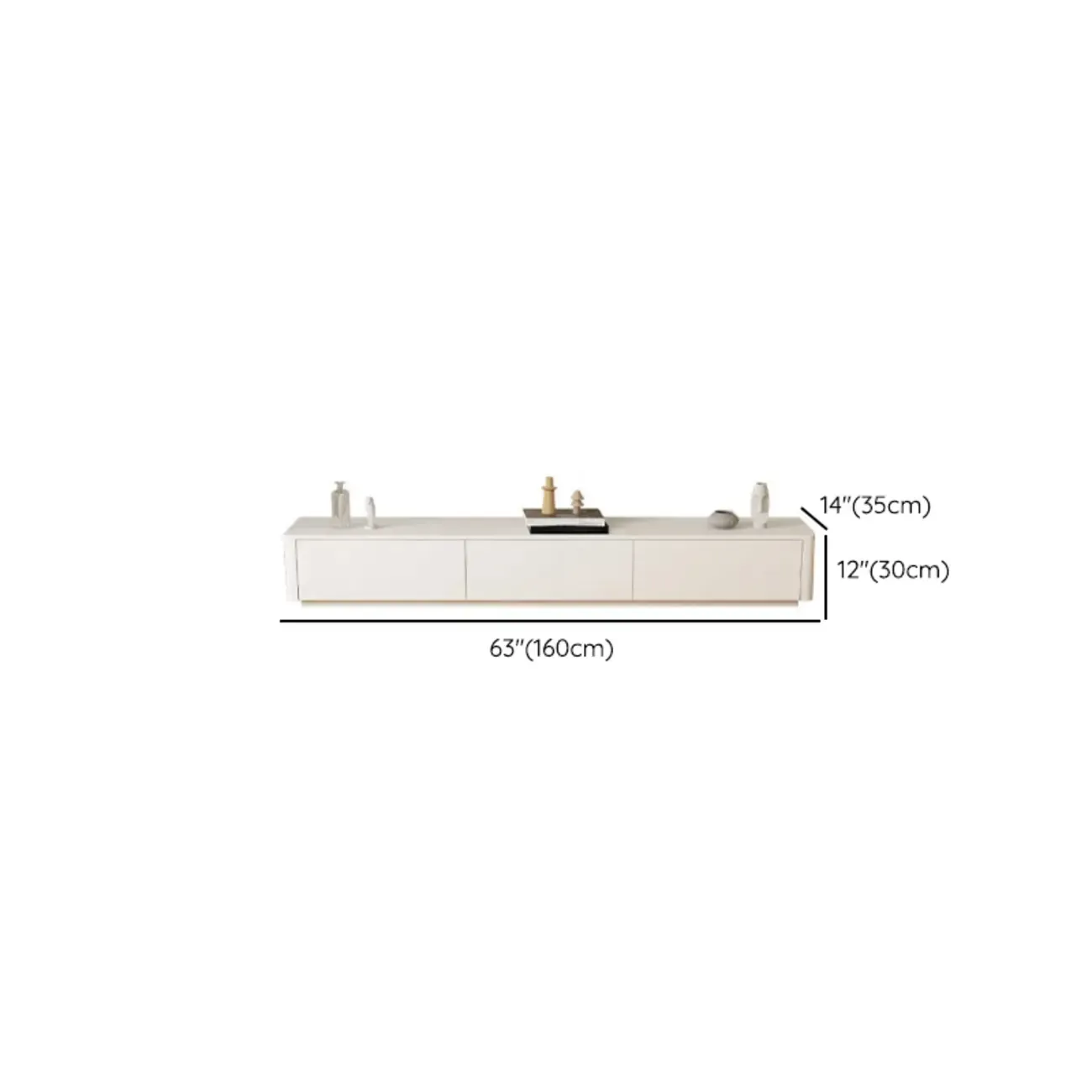 Minimalist White Wooden TV Stand with Cable Management Image - 14