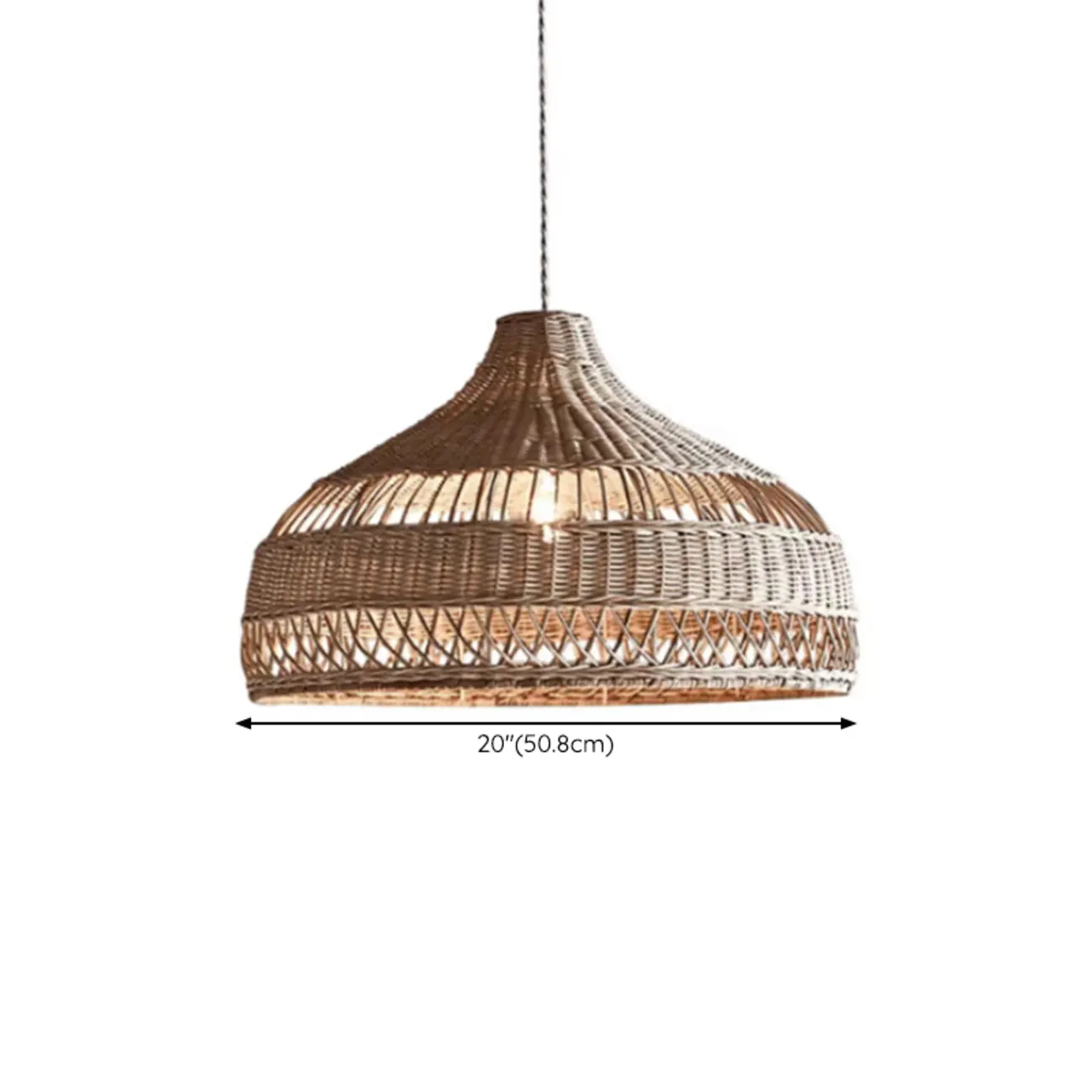 Wabi-Sabi Style Rattan Lantern LED Pendant Lamp for Living Room Image - 24 | homeyfad