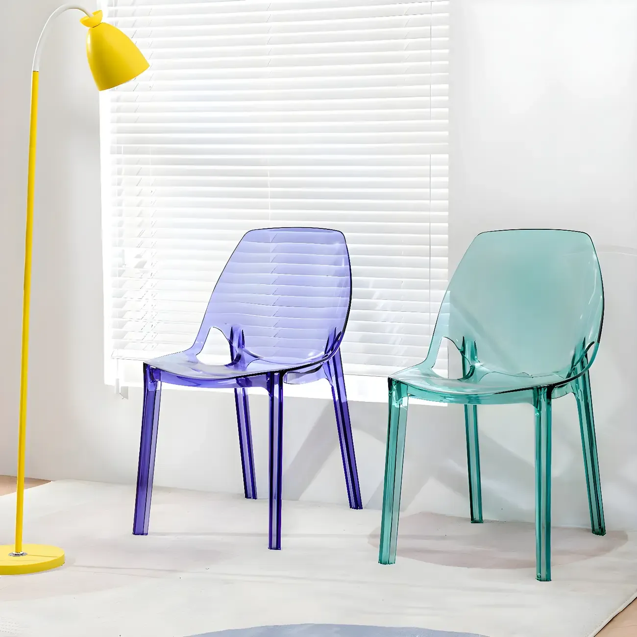 Plastic Dining Room Chair with Solid Back Transparent Side Chair Image - 1