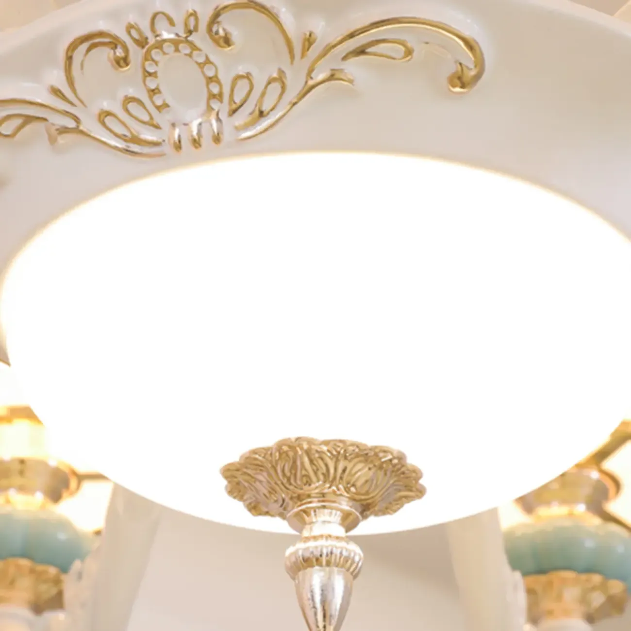 Vintage Elegant Adjustable Chandelier with Porcelain  Image - 9