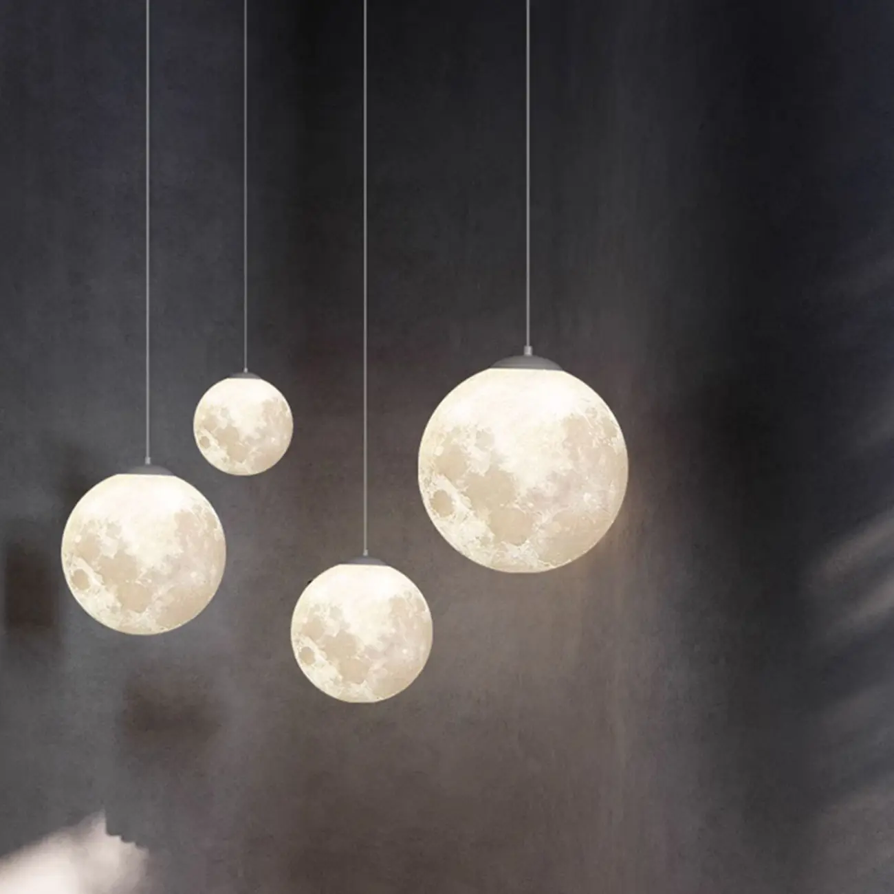 Dimmable 3D Moon Pendant Light for Modern Bedside Decor Image - 6 | homeyfad