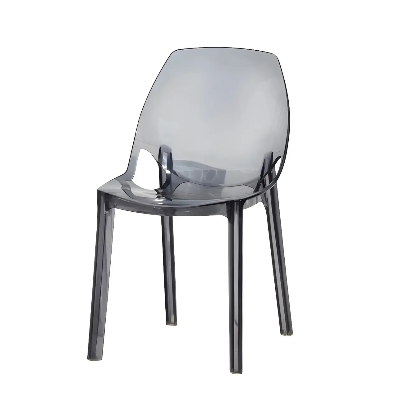 Plastic Dining Room Chair with Solid Back Transparent Side Chair Image - 2