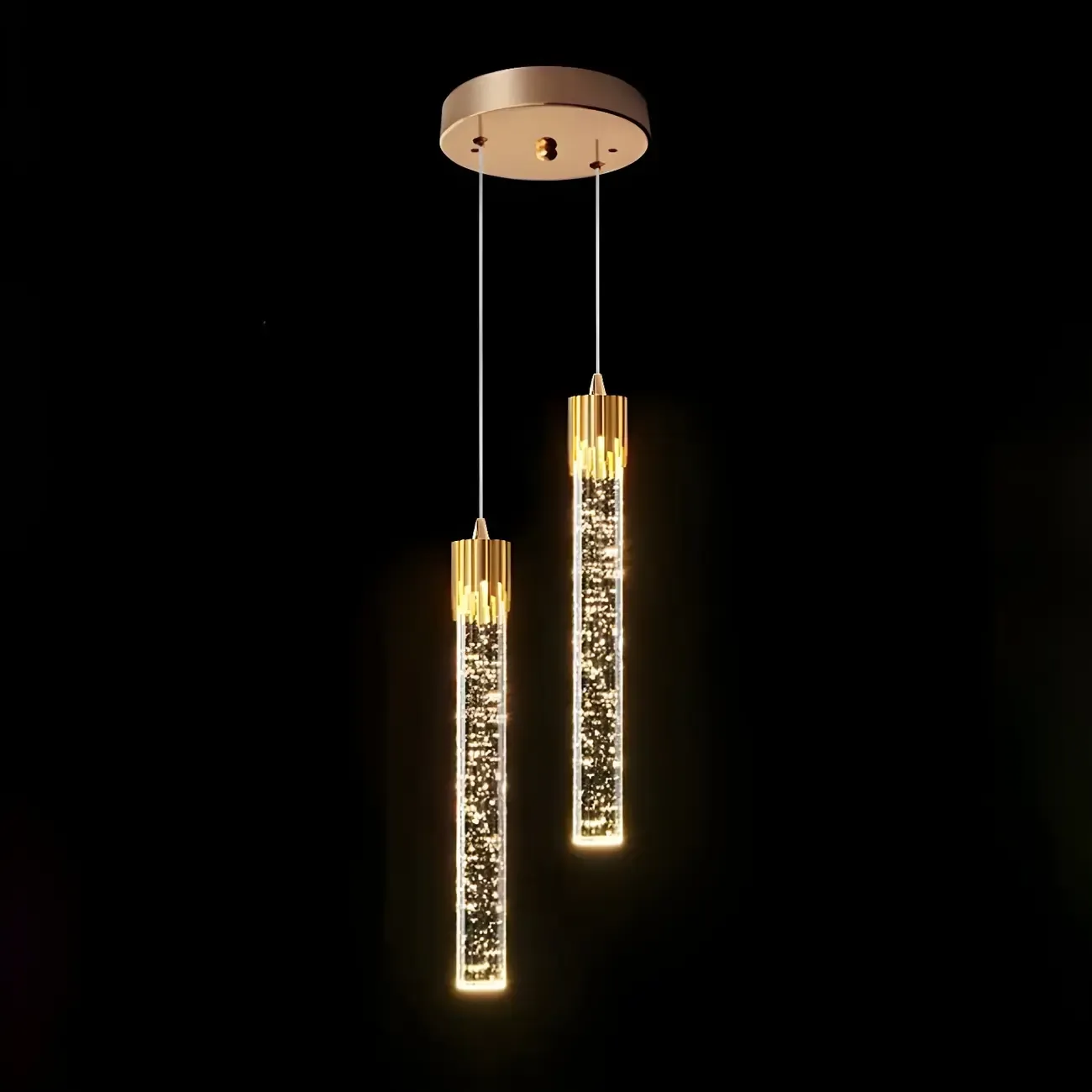 Modern Gold Glass Pendant Light for Dining Room Image - 9