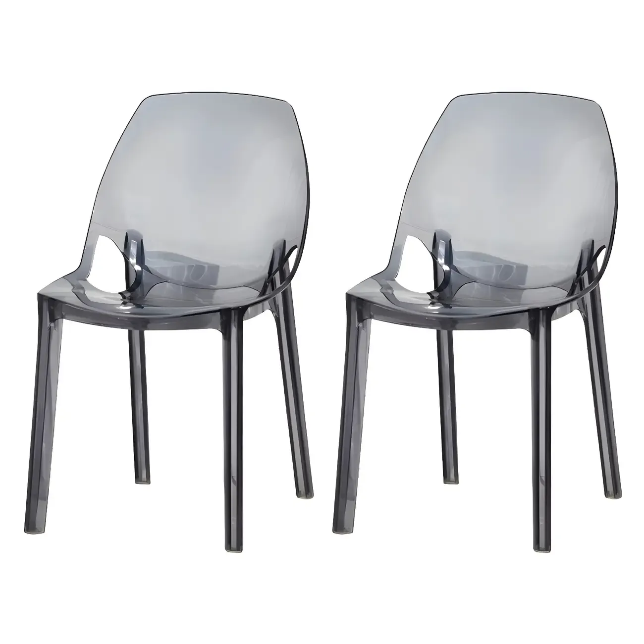 Plastic Dining Room Chair with Solid Back Transparent Side Chair Image - 3