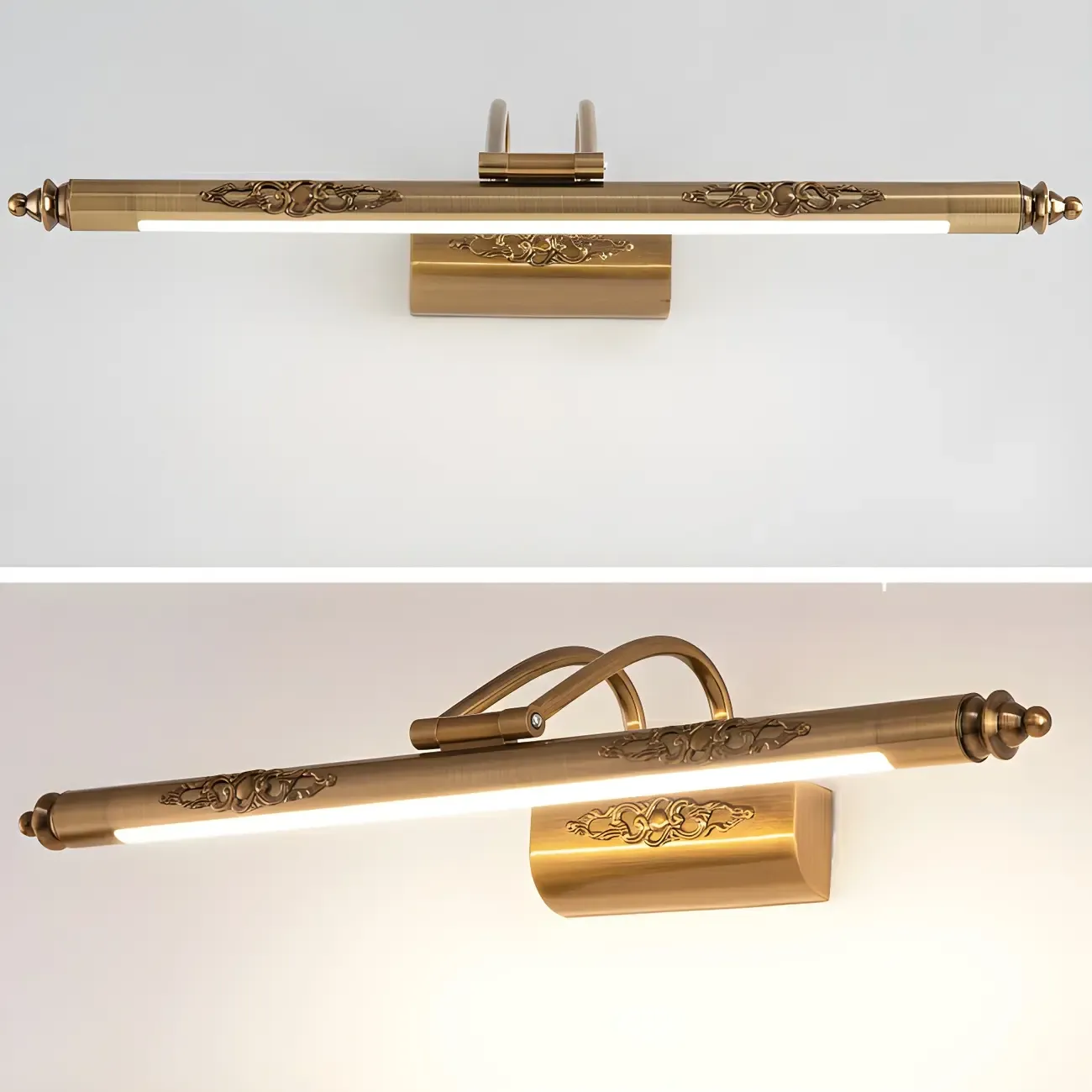 Gold Geometric LED Bathroom Vanity Mirror Lights Image - 8