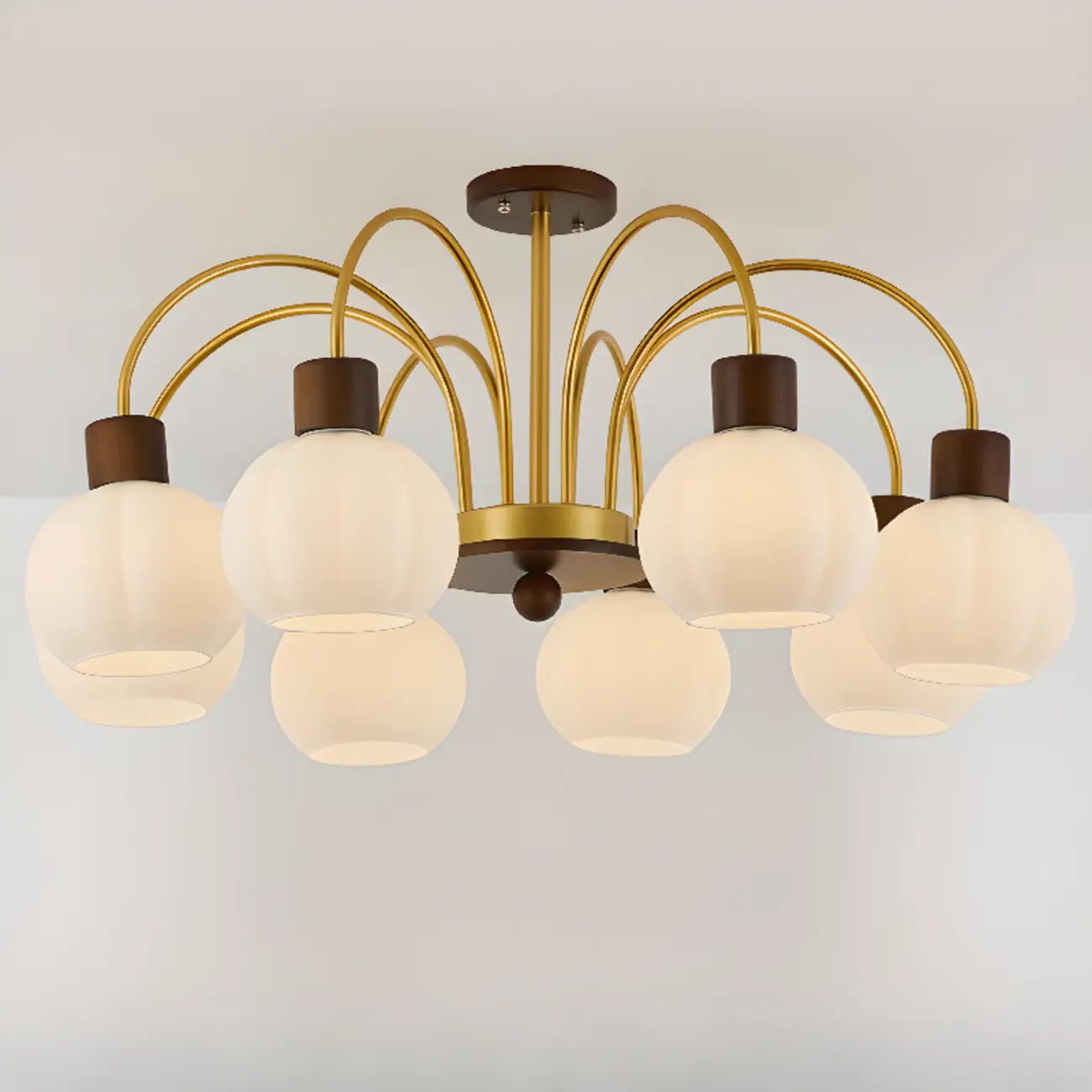 Modern Wood White Chandeliers with Glass Ball Shape  Image - 12 | homeyfad