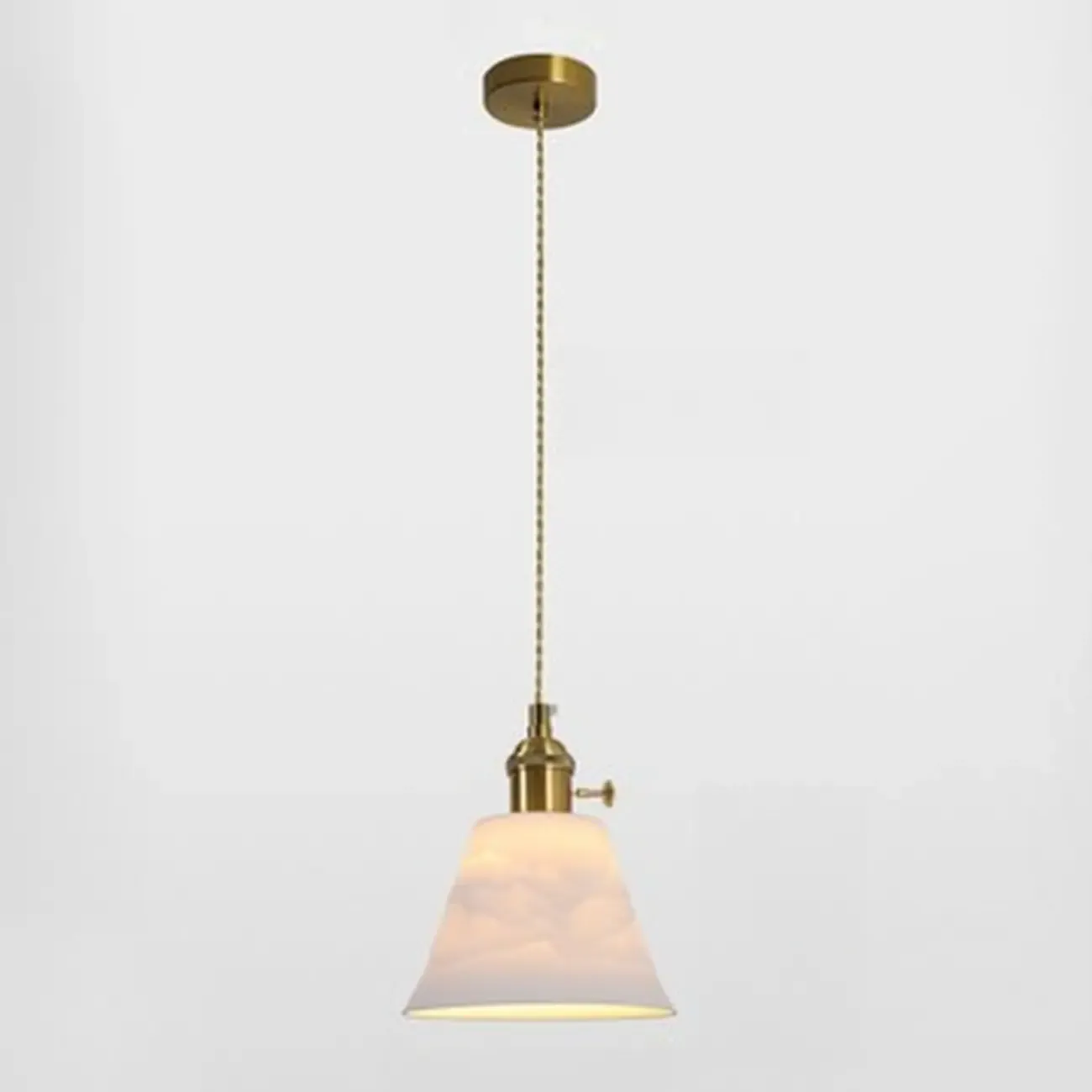 Elegant Classic Ceramic Pleated Cone Pendant Lamp for Living Room Image - 9