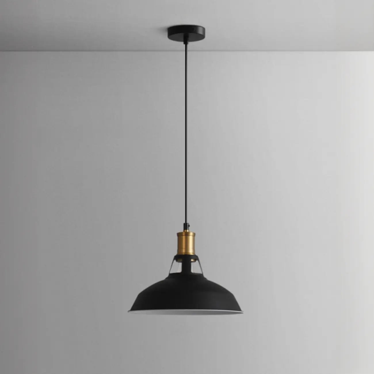 Industrial White Iron Dome Pendant Light for Living Room Image - 8 | homeyfad