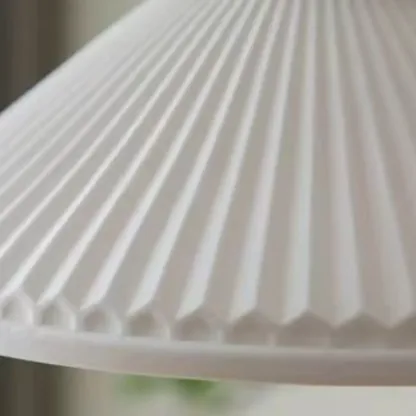 Elegant Classic Ceramic Pleated Cone Pendant Lamp for Living Room Image - 10