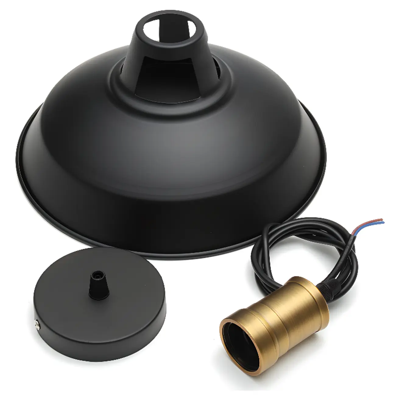 Industrial White Iron Dome Pendant Light for Living Room Image - 9 | homeyfad