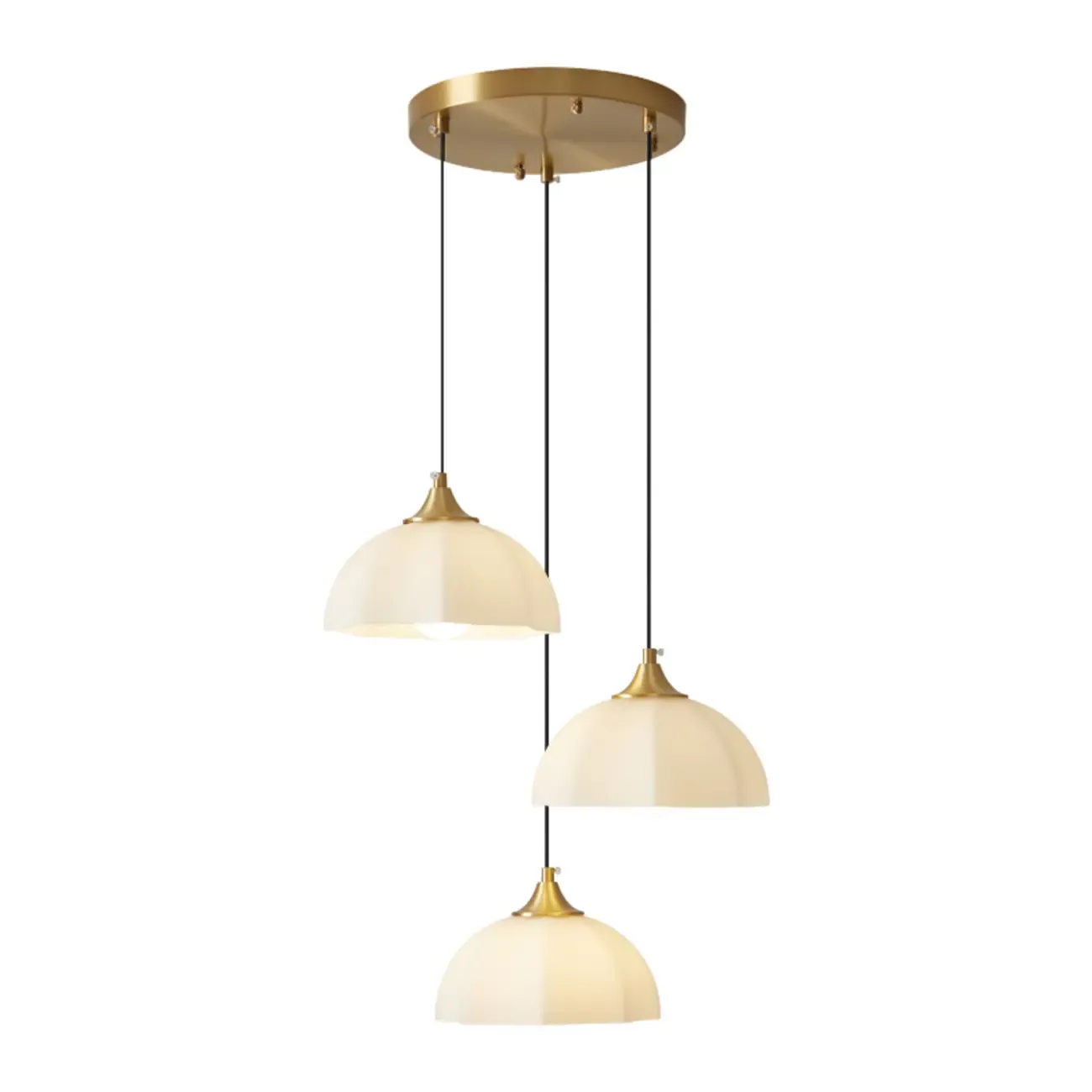 Cream Floral White Glass LED Pendant Lamp for Bedside Image - 9