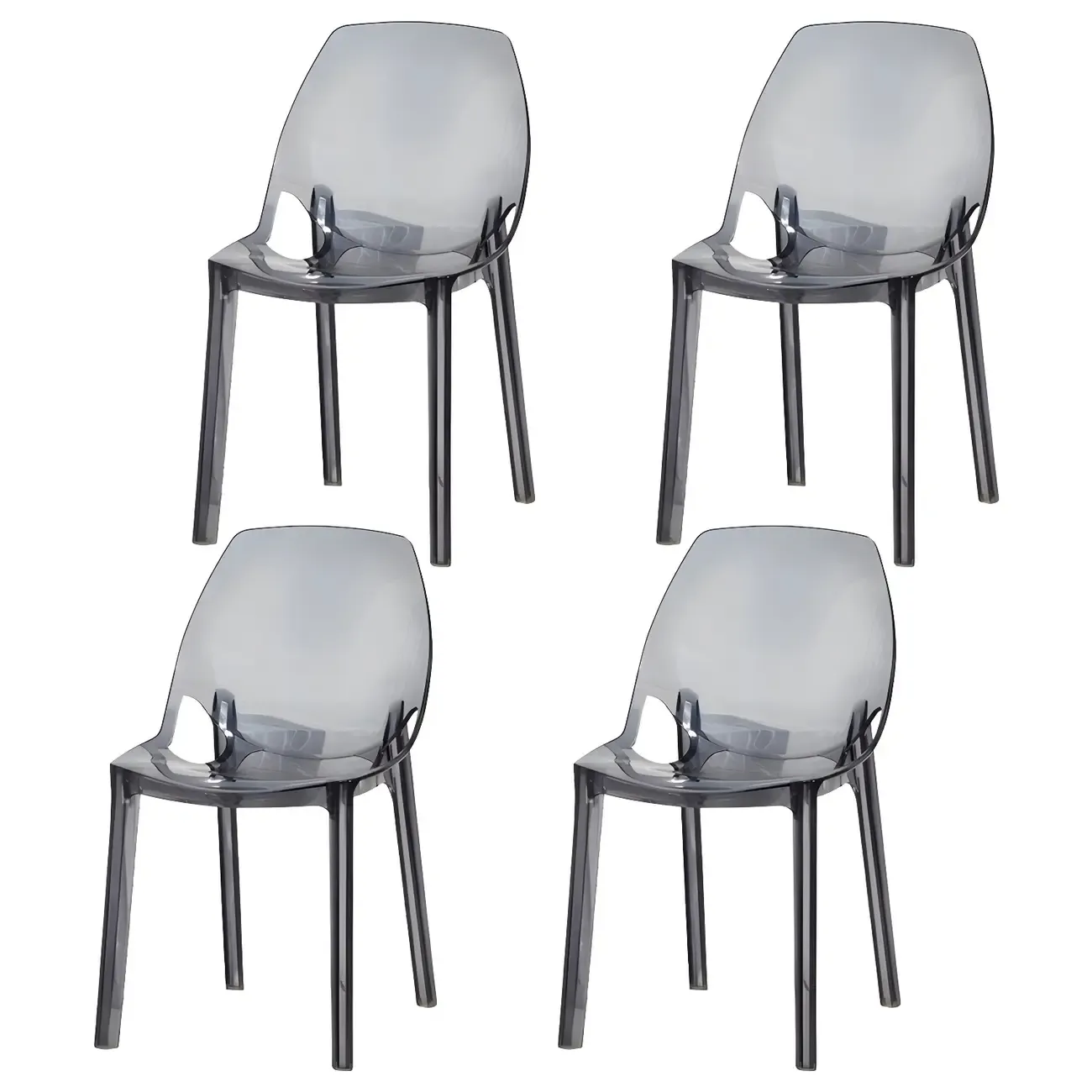 Plastic Dining Room Chair with Solid Back Transparent Side Chair Image - 5