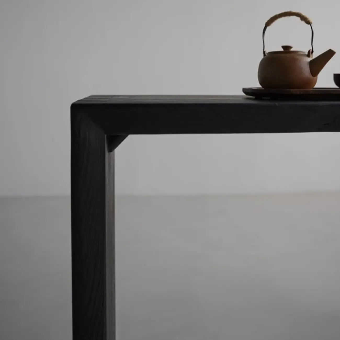 Minimalist Black Wooden Console Table  Image - 5