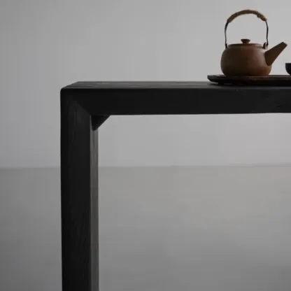 Minimalist Black Wooden Console Table  Image - 5