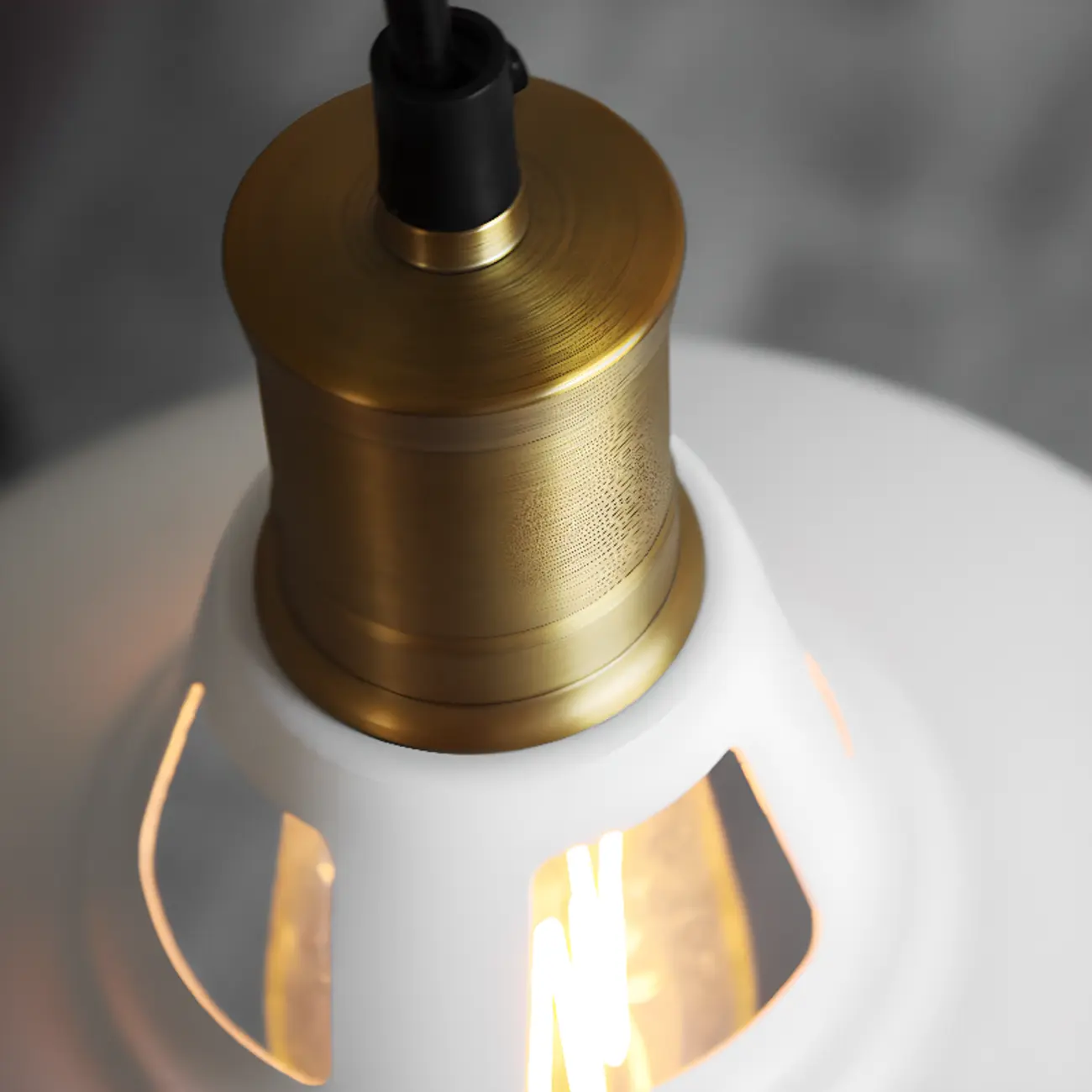 Industrial White Iron Dome Pendant Light for Living Room Image - 10 | homeyfad