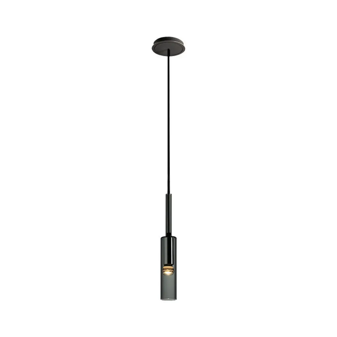 Modern Black Glass LED Cylinder Pendant Light for Dining Room Image - 5 | homeyfad