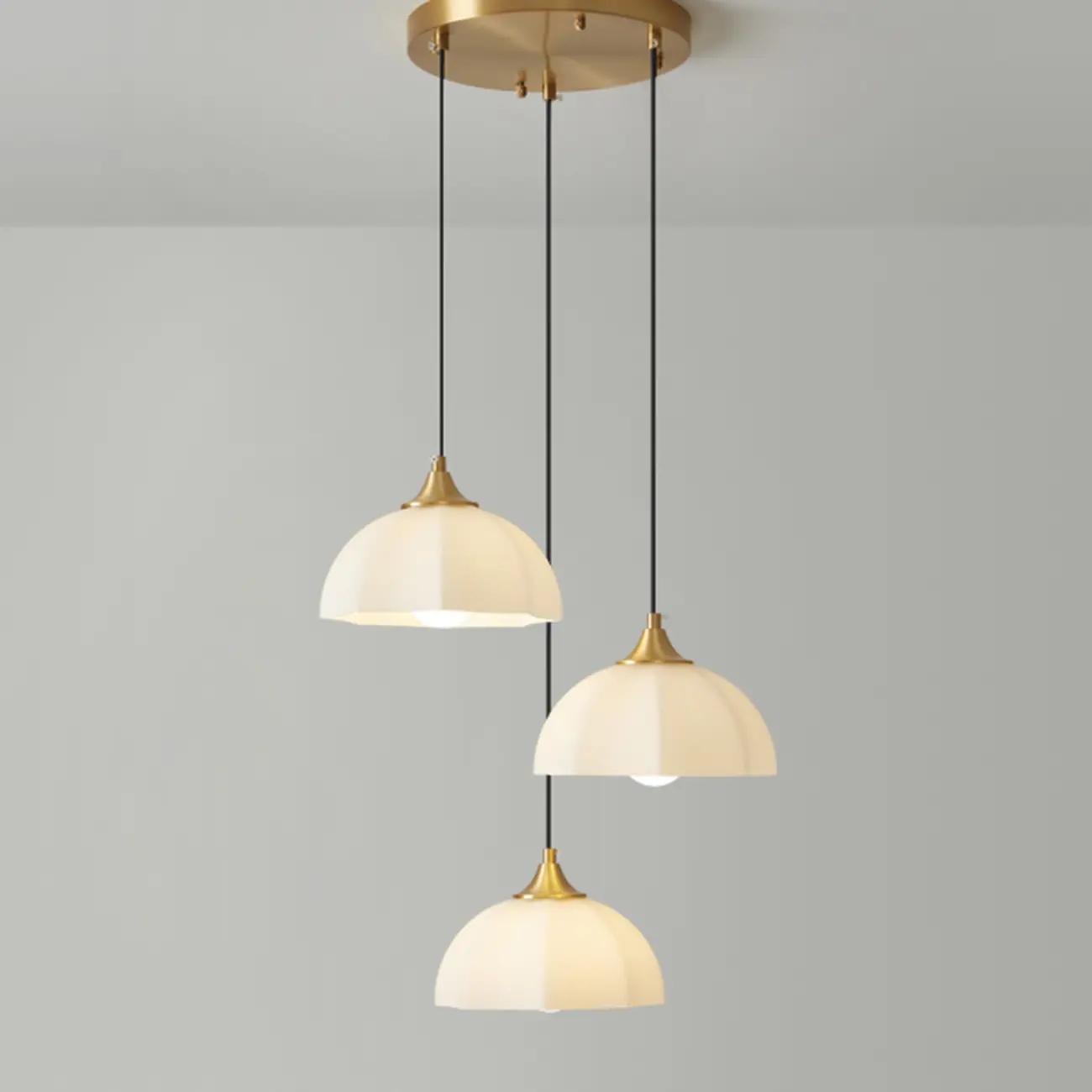 Cream Floral White Glass LED Pendant Lamp for Bedside Image - 11 | homeyfad