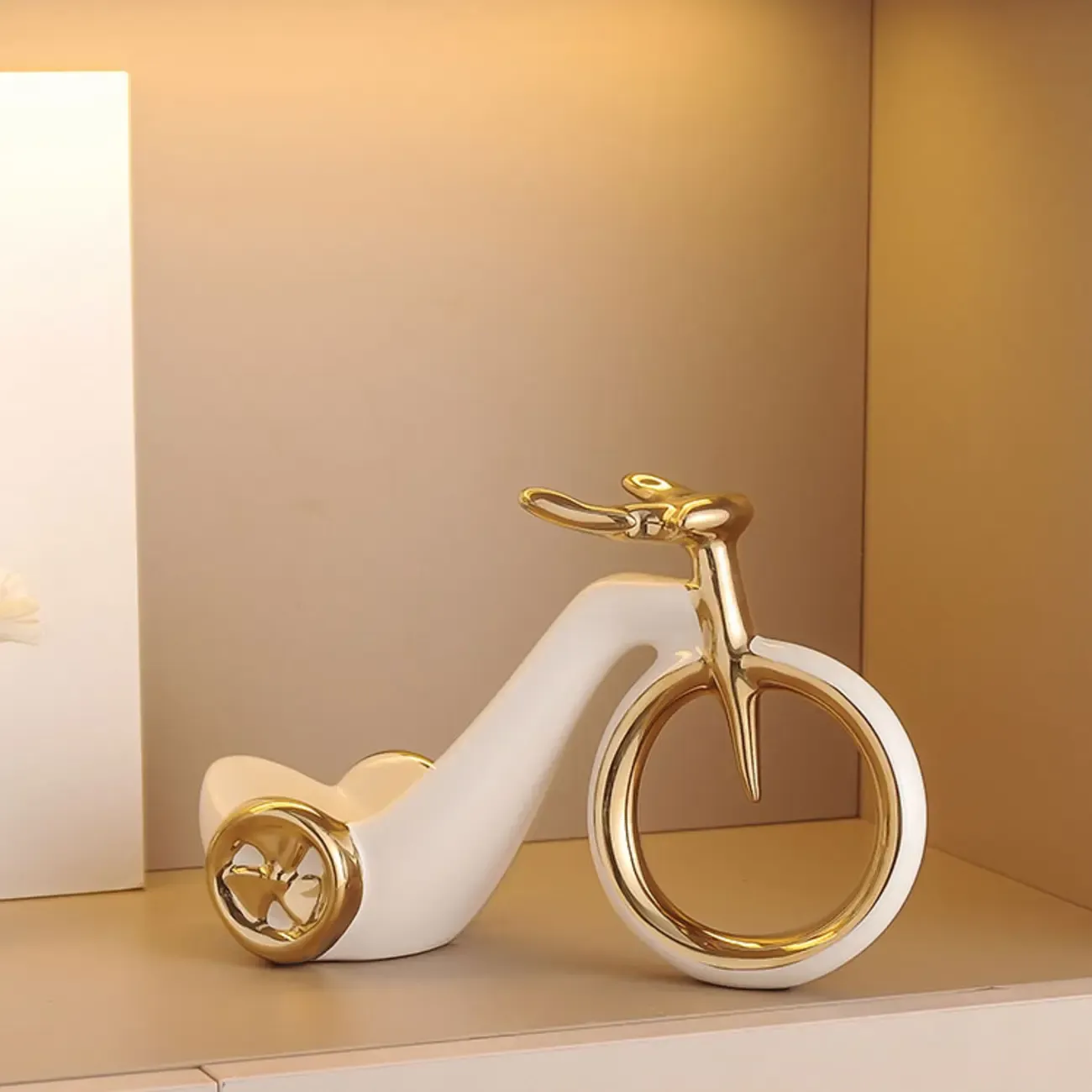 Ceramic Wine Cart with Rack Small Tabletop Wine Holder Image - 4