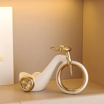 Ceramic Wine Cart with Rack Small Tabletop Wine Holder Image - 4