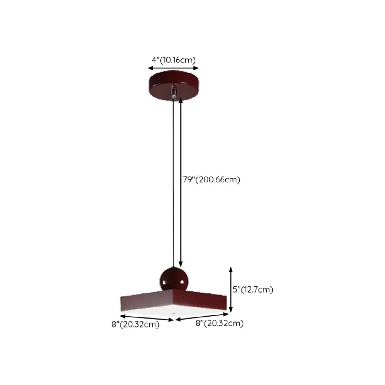 Modern Burgundy Rectangular LED Pendant Light for Living Room Image - 20 | homeyfad