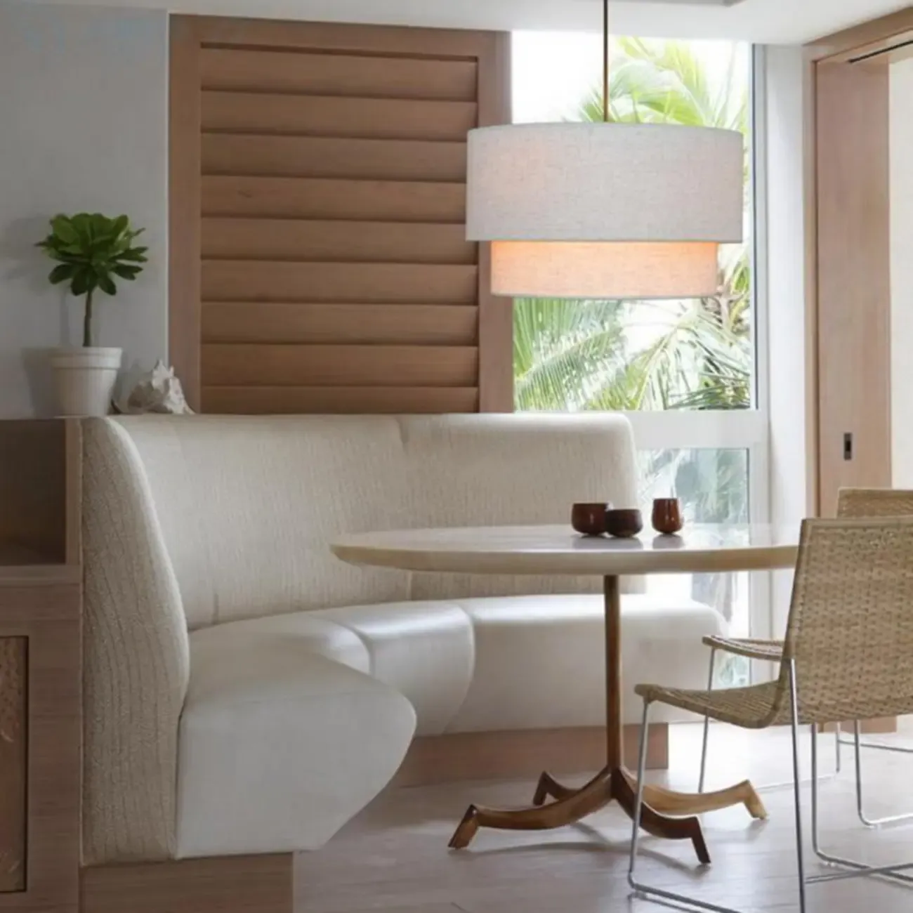 Modern 2 Tiers Fabric Drum Chandeliers for Living Room Image - 7