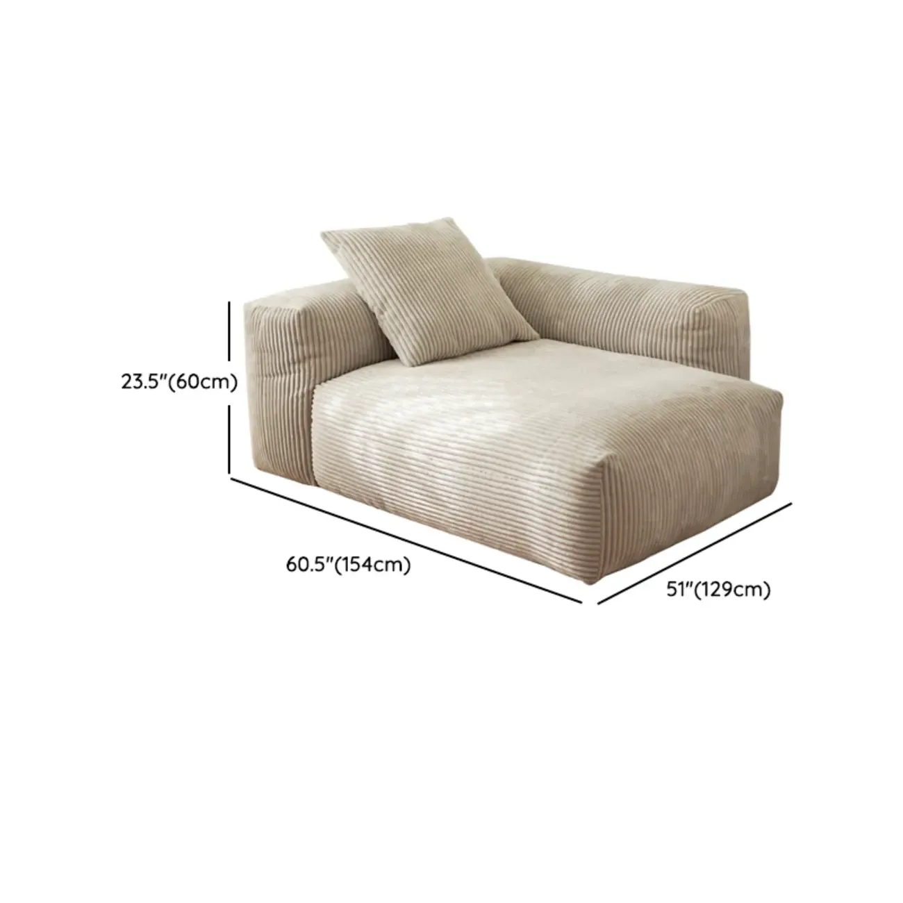 Scandinavian Living Room Reclining Sofa Chaise Lounge Loveseat with Pillow Image - 21