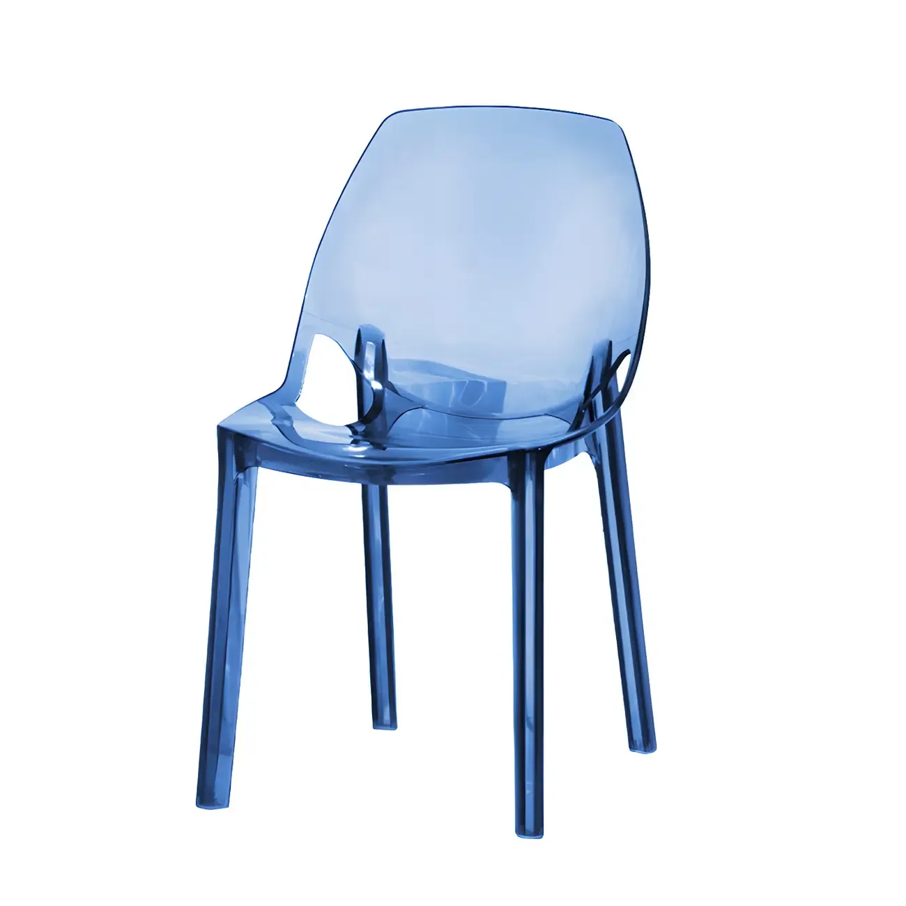 Plastic Dining Room Chair with Solid Back Transparent Side Chair Image - 8