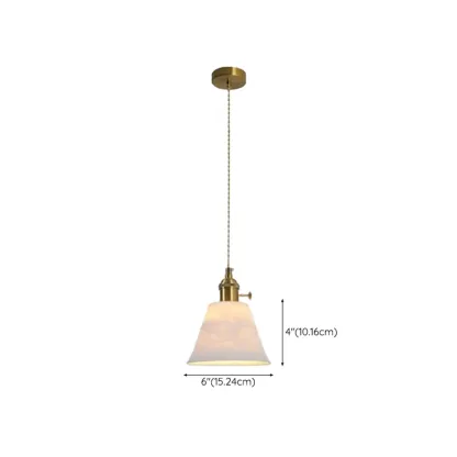 Elegant Classic Ceramic Pleated Cone Pendant Lamp for Living Room Image - 15