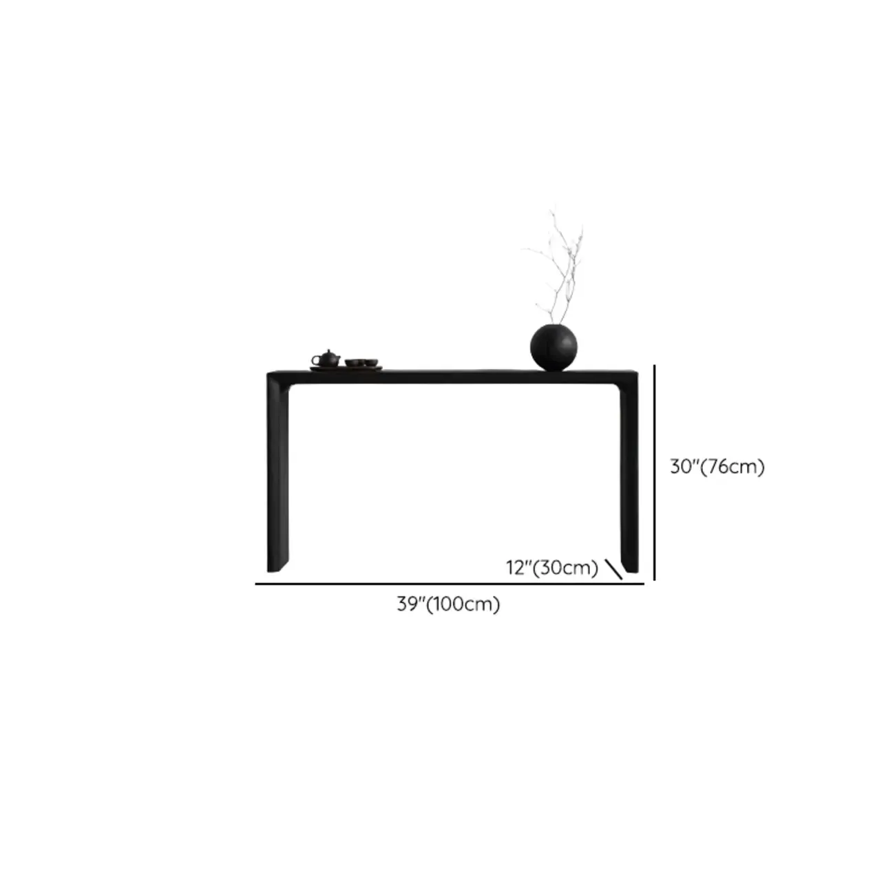 Minimalist Black Wooden Console Table  Image - 9