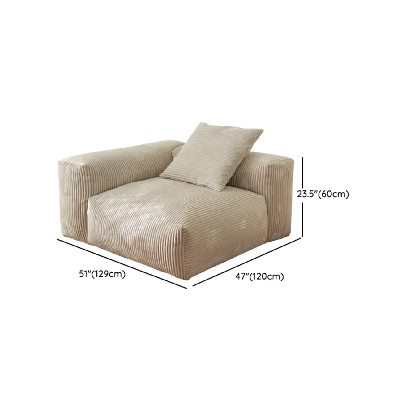 Scandinavian Living Room Reclining Sofa Chaise Lounge Loveseat with Pillow Image - 22