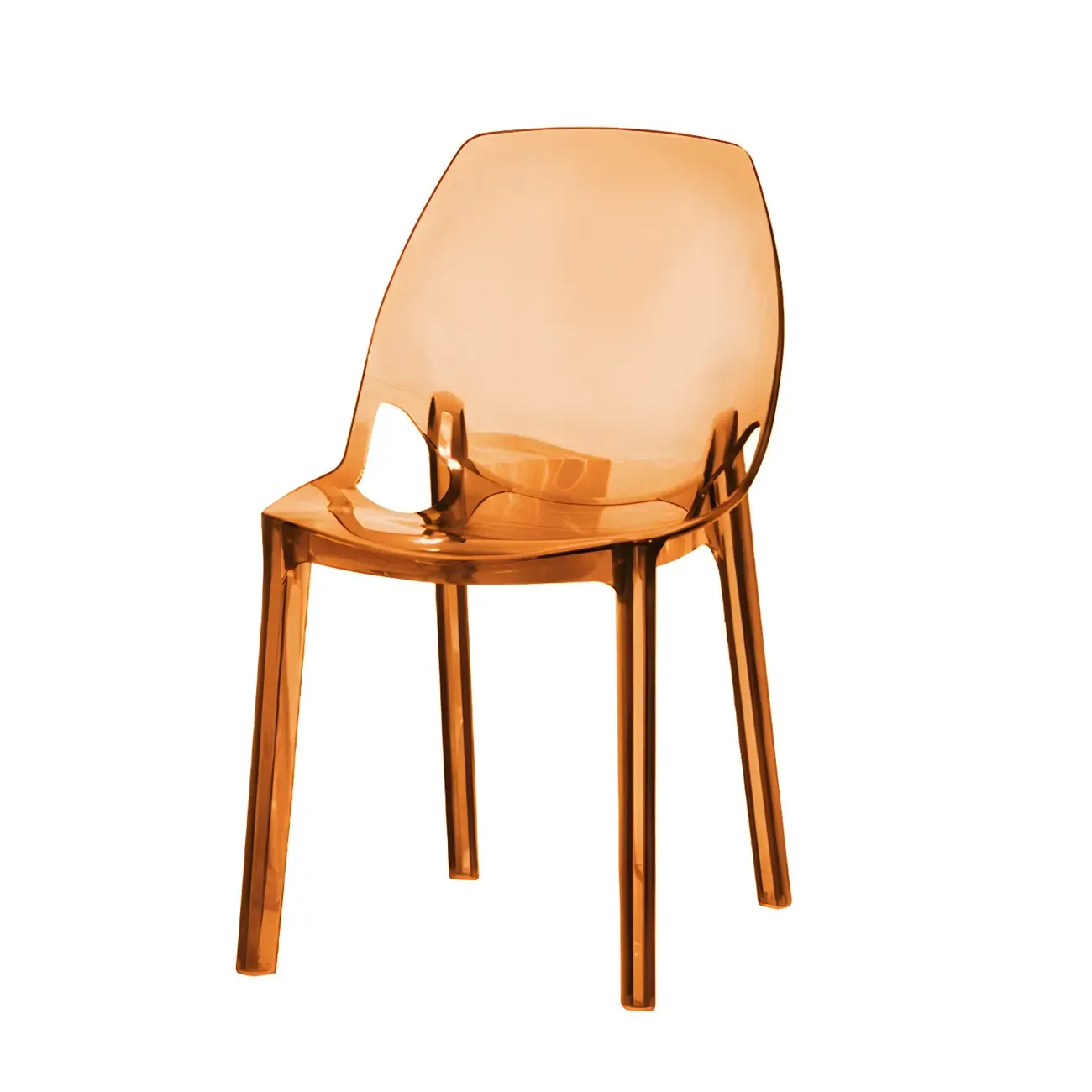 Plastic Dining Room Chair with Solid Back Transparent Side Chair Image - 9