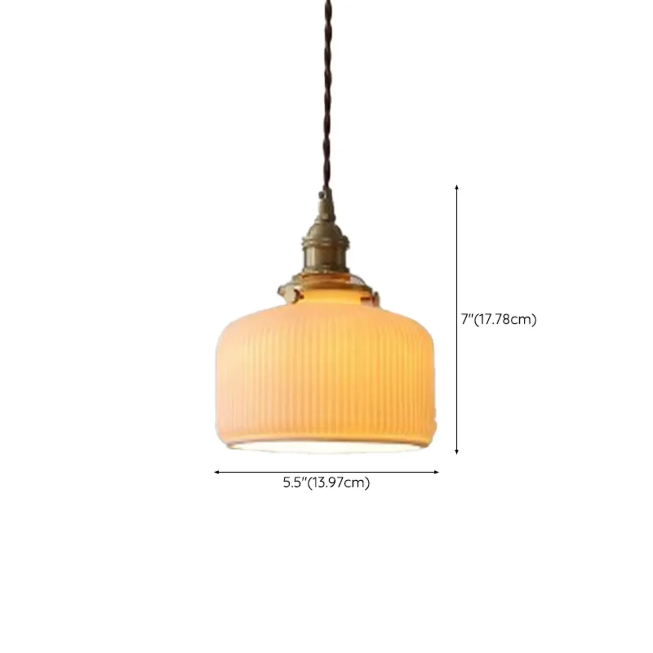 Elegant Classic Ceramic Pleated Cone Pendant Lamp for Living Room Image - 16