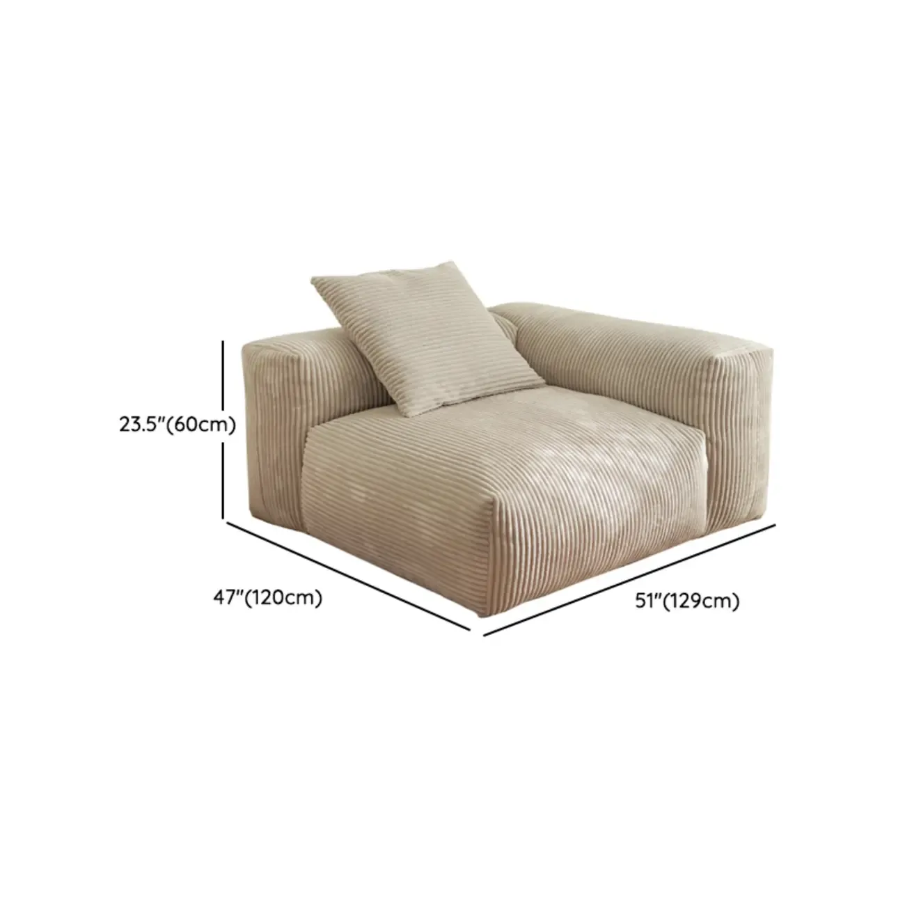 Scandinavian Living Room Reclining Sofa Chaise Lounge Loveseat with Pillow Image - 23