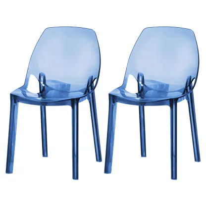 Plastic Dining Room Chair with Solid Back Transparent Side Chair Image - 10