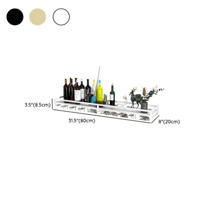 Simple Rectangle Black Wall Mounted Metal Wine Rack Image - 15