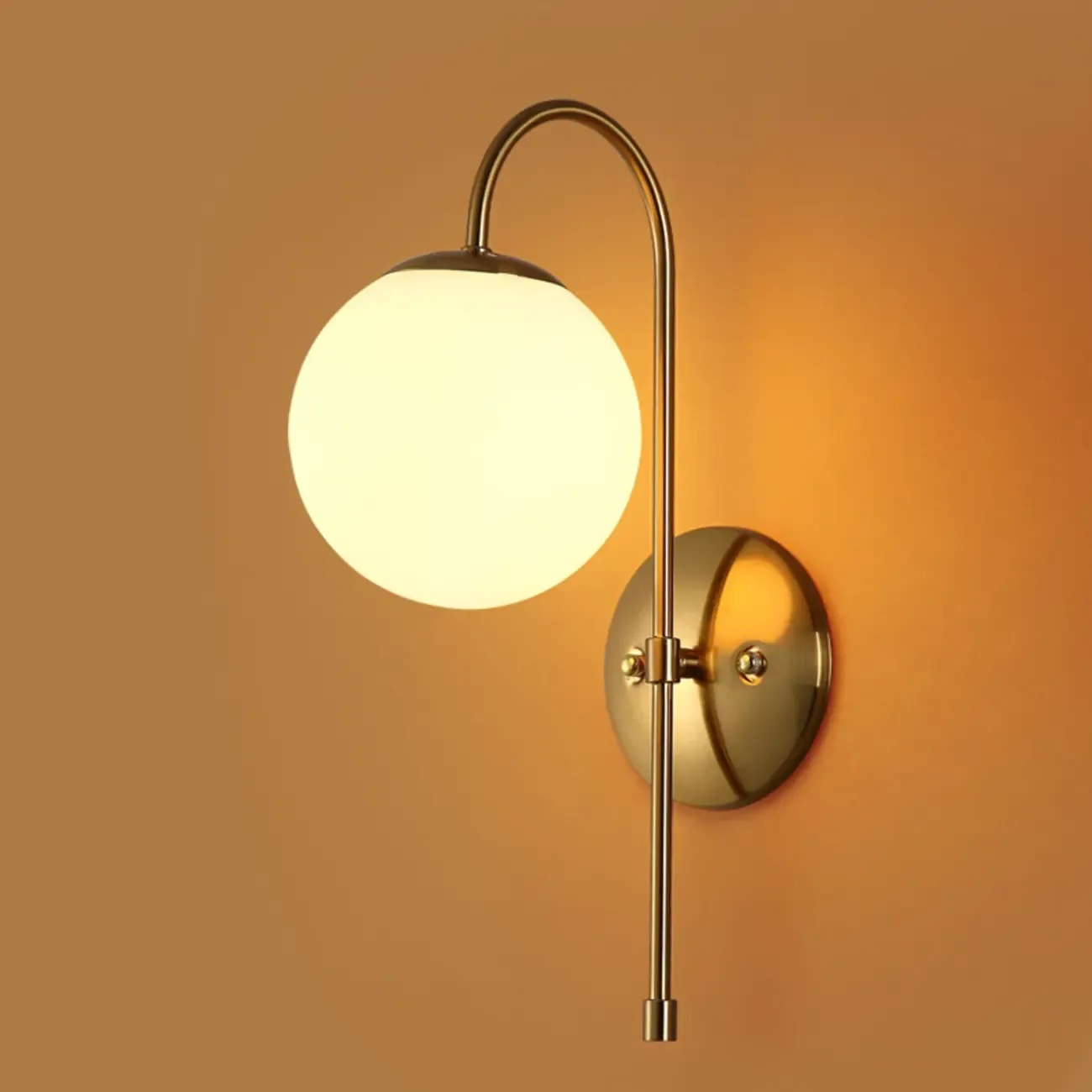 Medieval Vanity Mirror Light with Globe White Glass Shade Image - 8