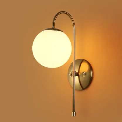 Medieval Vanity Mirror Light with Globe White Glass Shade  Image - 8
