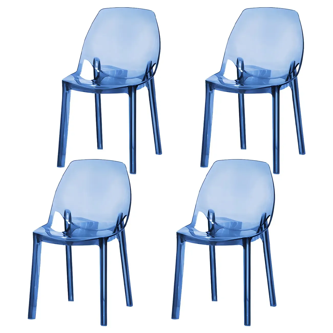 Plastic Dining Room Chair with Solid Back Transparent Side Chair Image - 12