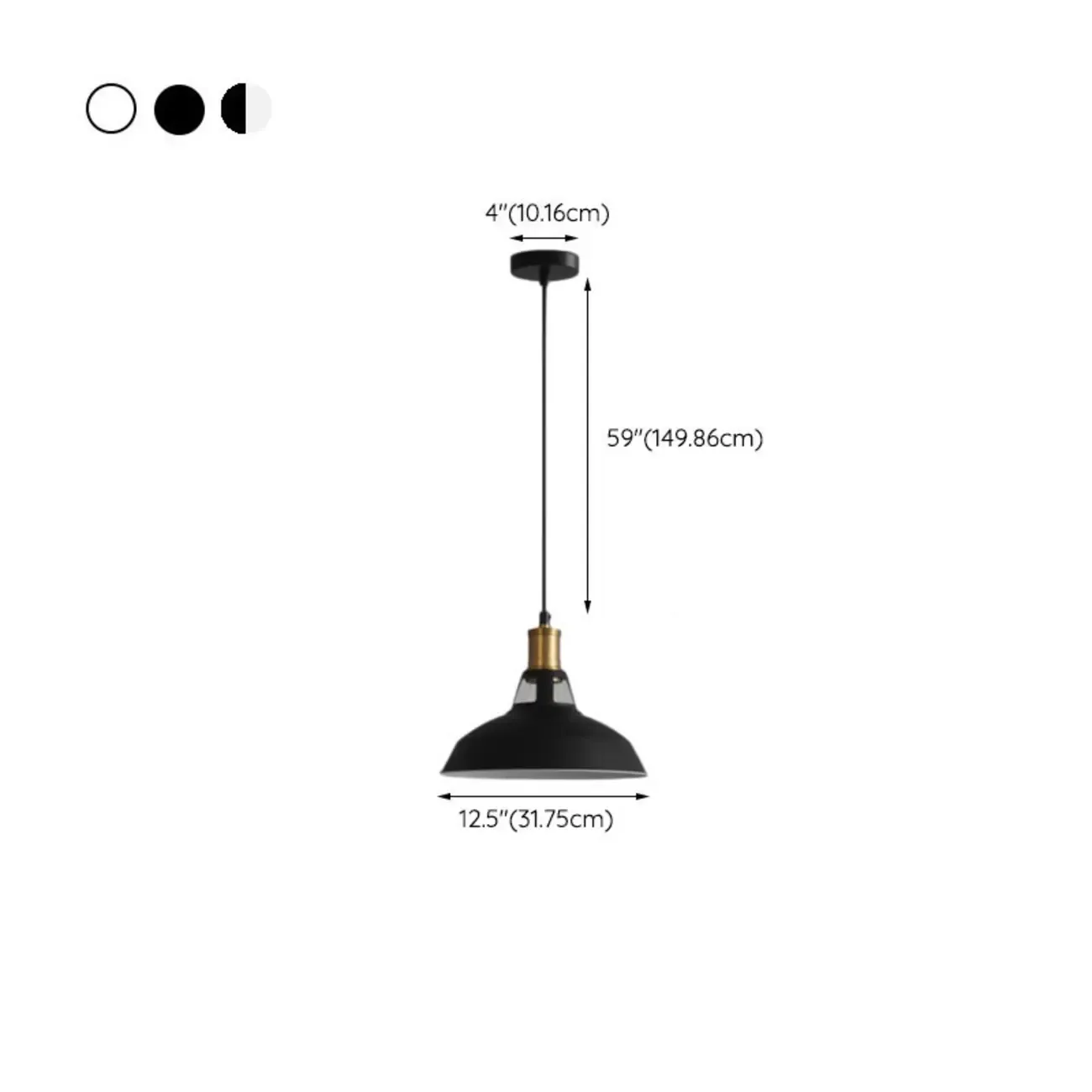 Industrial White Iron Dome Pendant Light for Living Room Image - 17