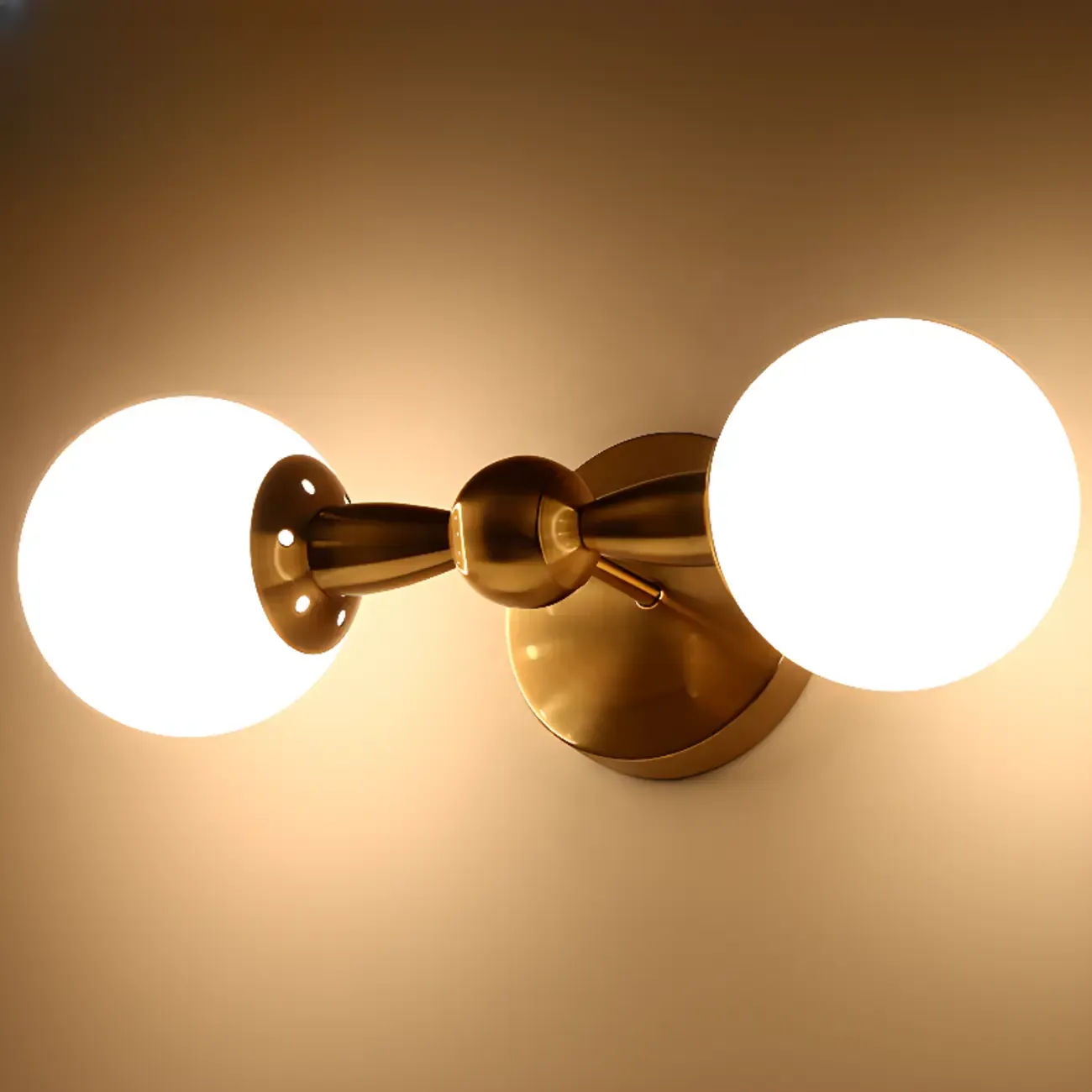 Medieval Vanity Mirror Light with Globe White Glass Shade Image - 9
