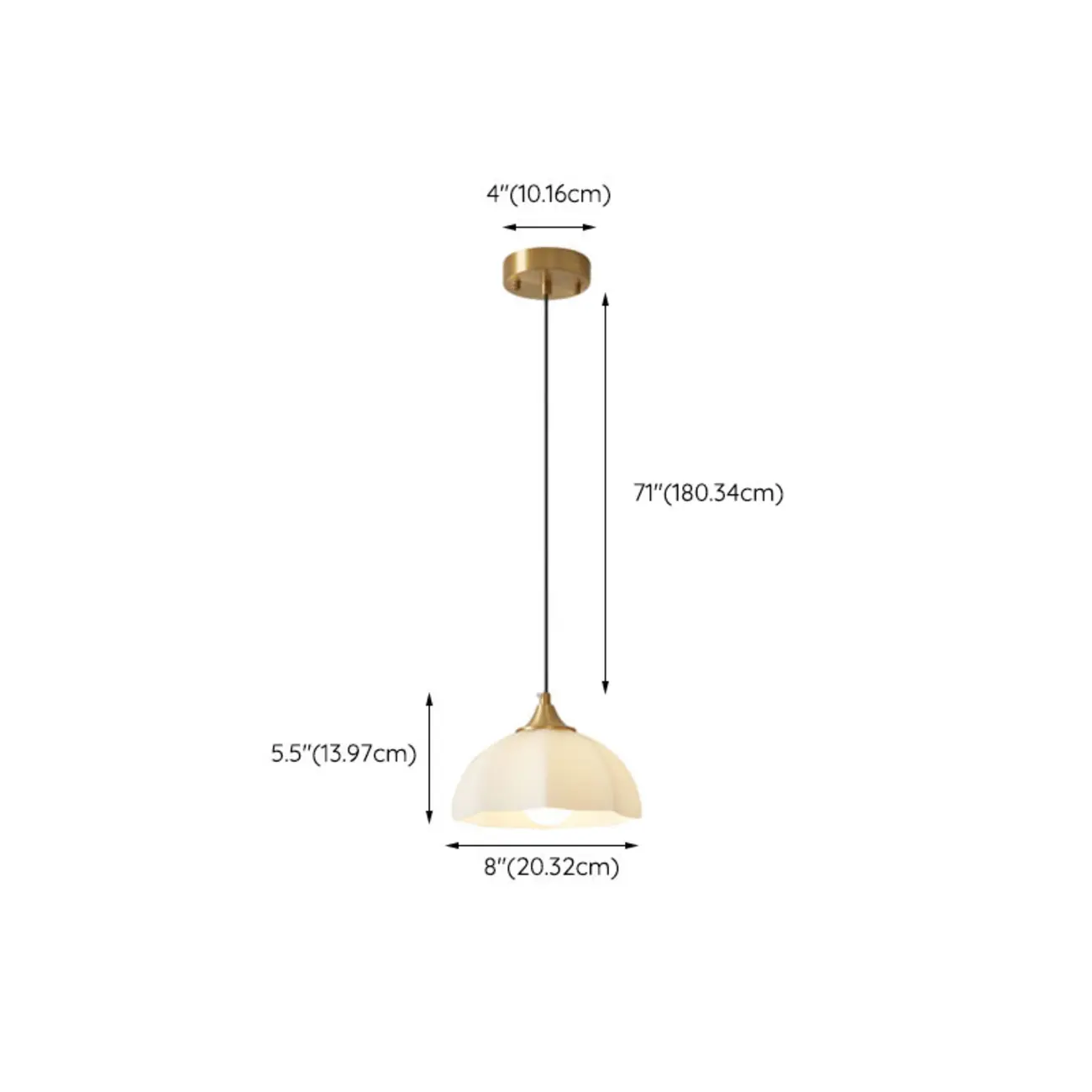 Cream Floral White Glass LED Pendant Lamp for Bedside #size | homeyfad