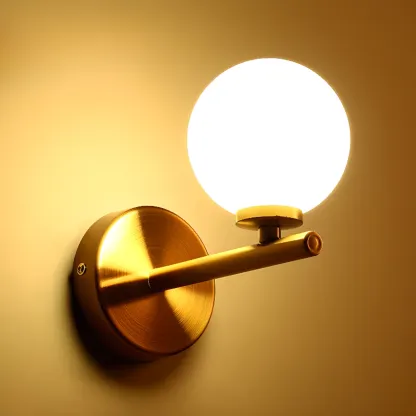 Medieval Vanity Mirror Light with Globe White Glass Shade  Image - 10