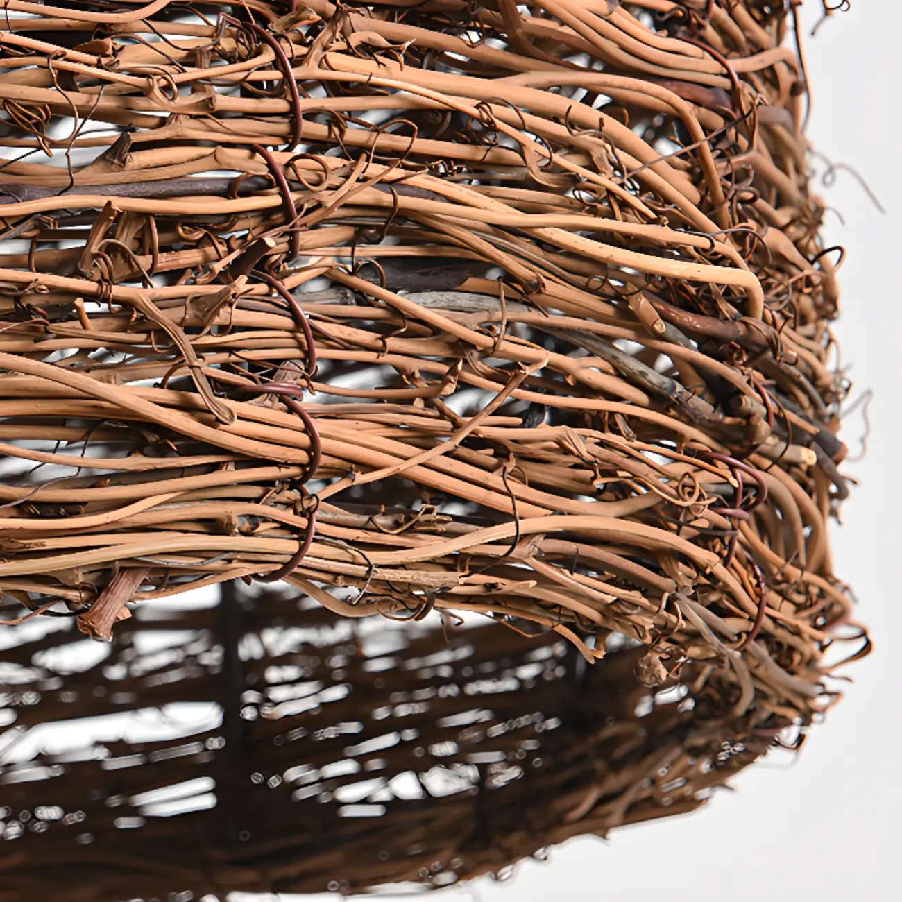 Natural Wood Woven Bowl Pendant Lamp for Indoor Spaces Image - 17 | homeyfad