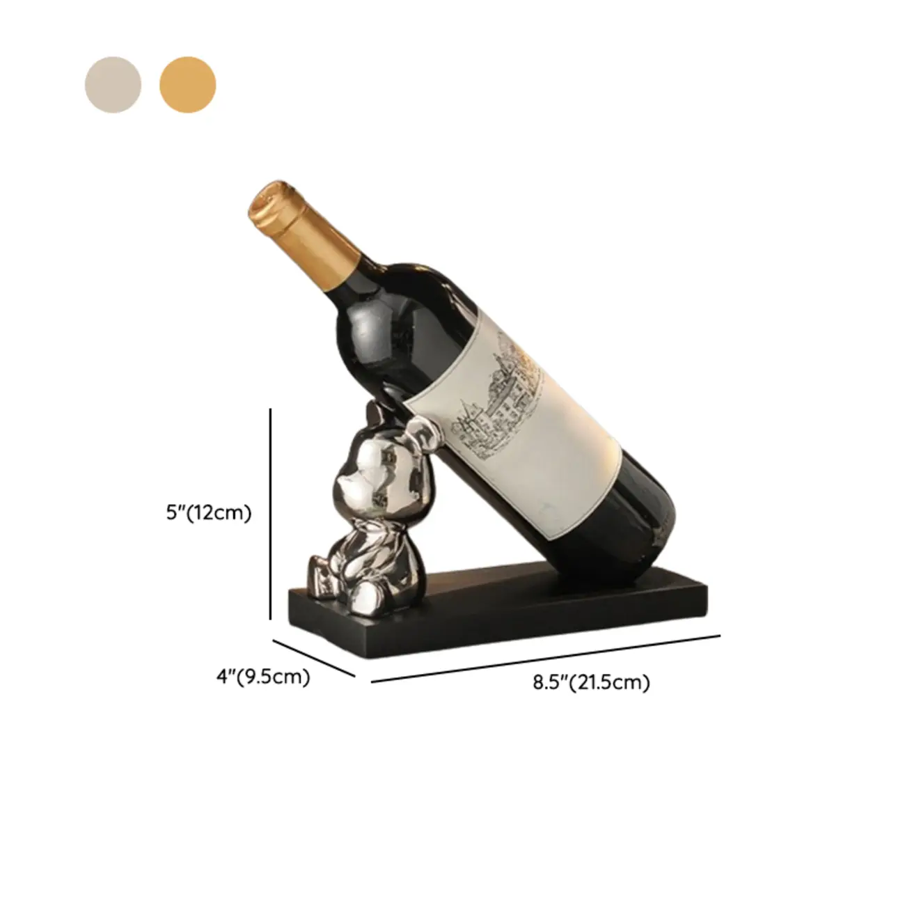 Ceramic Wine Cart with Rack Small Tabletop Wine Holder #size