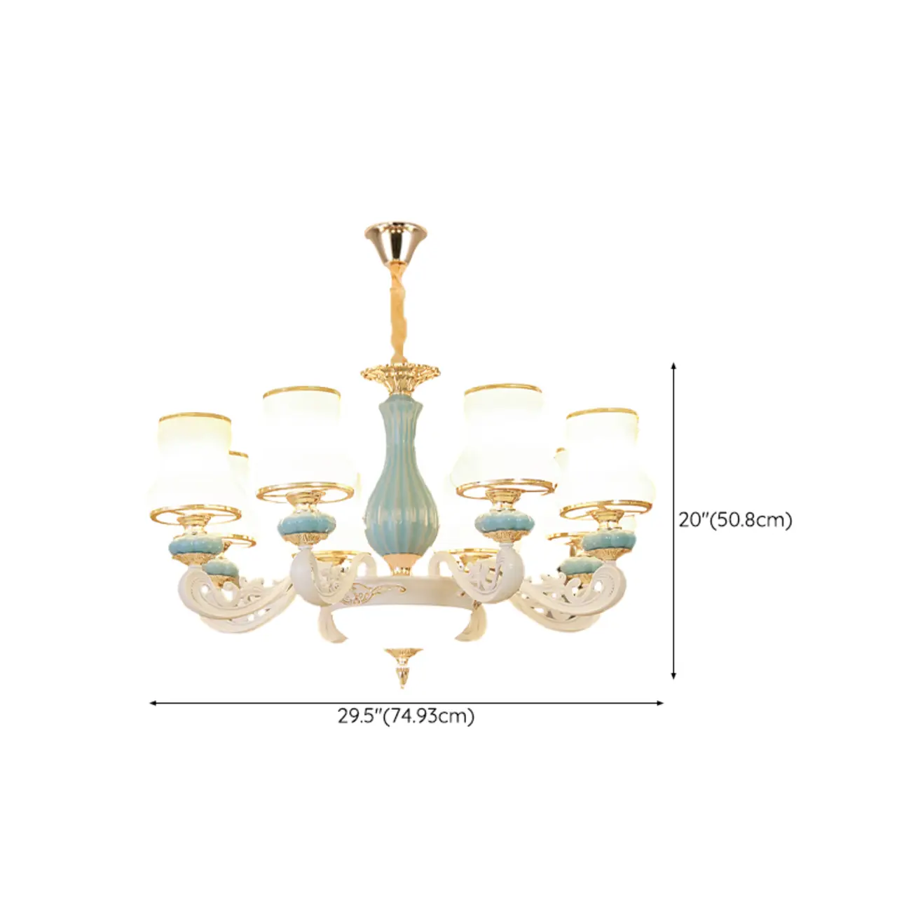 Vintage Elegant Adjustable Chandelier with Porcelain  Image - 22 | homeyfad